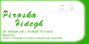 piroska hidegh business card